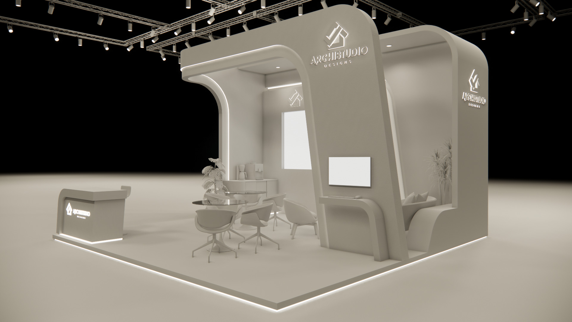 Exhibition booth design 6m x 6m 3D model 3D model_15