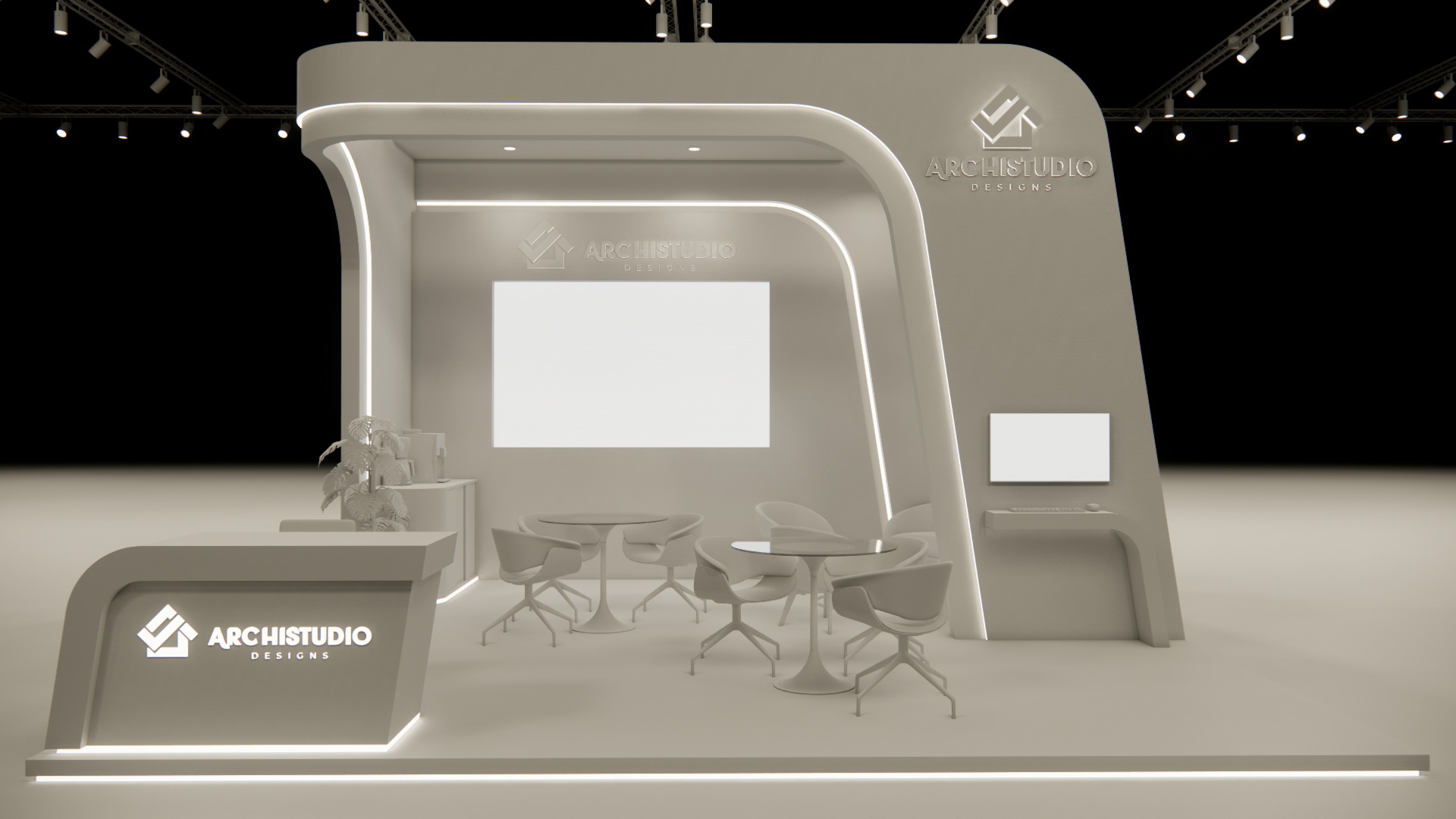 Exhibition booth design 6m x 6m 3D model 3D model_14