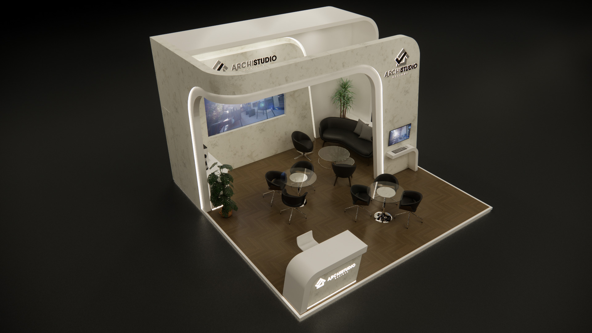 Exhibition booth design 6m x 6m 3D model 3D model_11