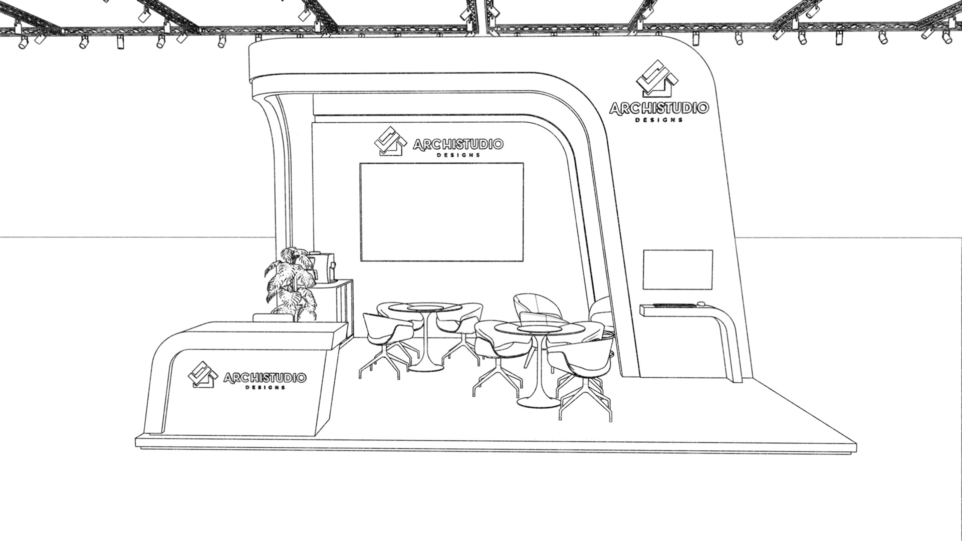 Exhibition booth design 6m x 6m 3D model 3D model_18