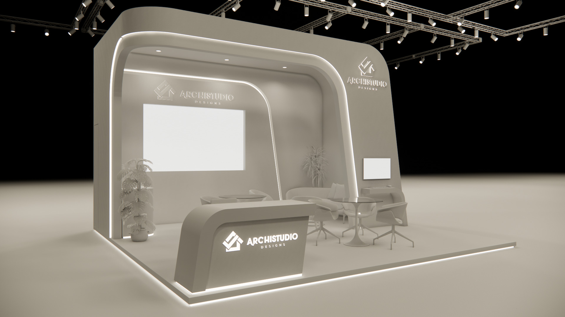 Exhibition booth design 6m x 6m 3D model 3D model_16