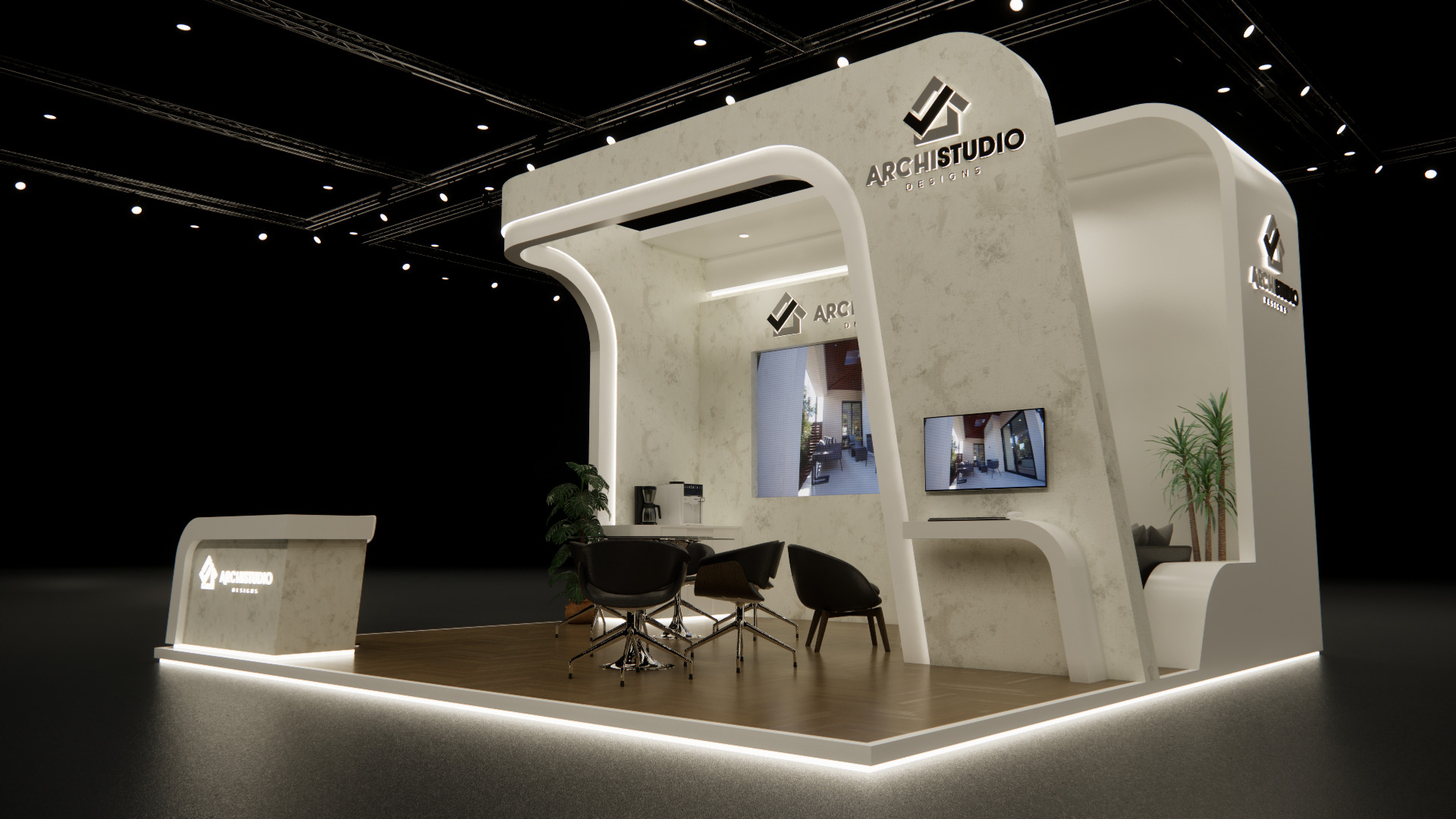 Exhibition booth design 6m x 6m 3D model 3D model_13