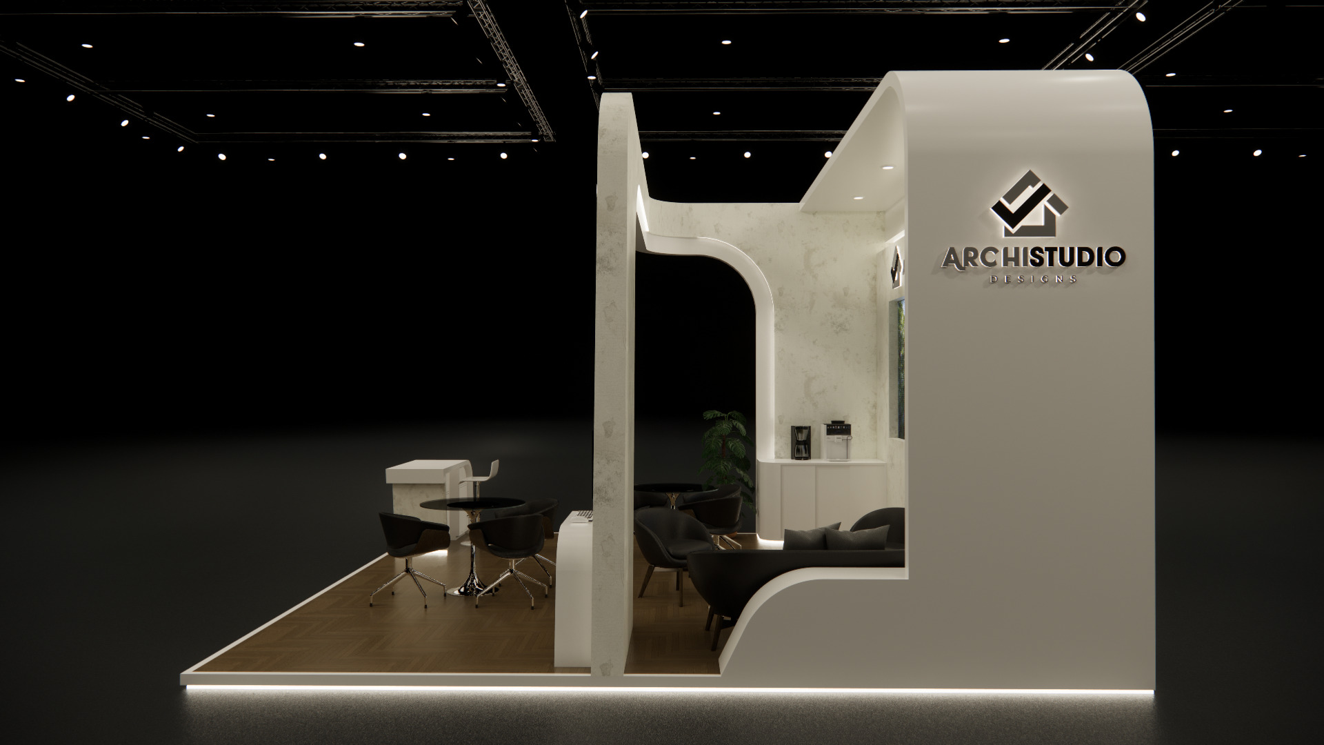 Exhibition booth design 6m x 6m 3D model 3D model_2