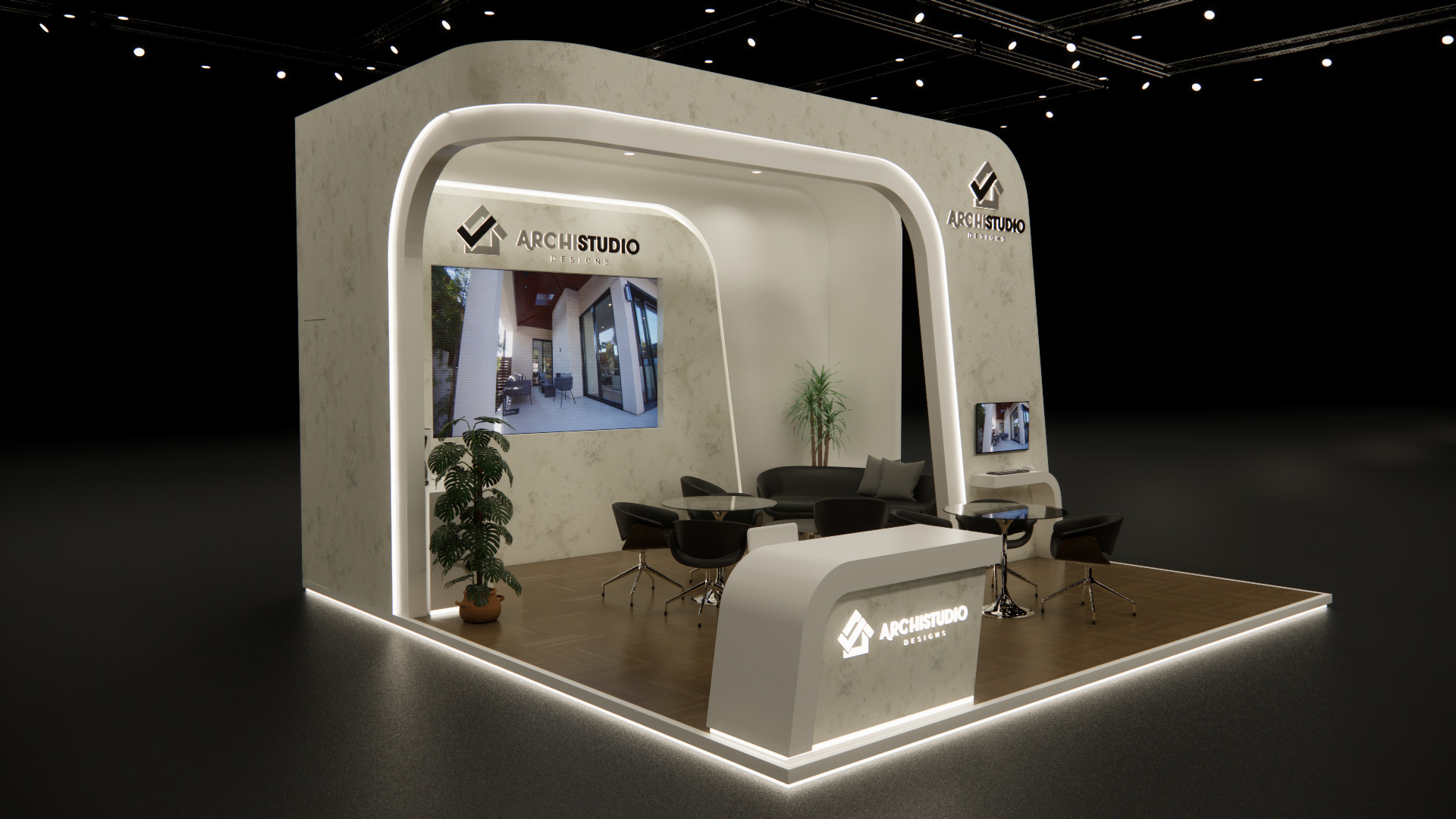 Exhibition booth design 6m x 6m 3D model 3D model_4