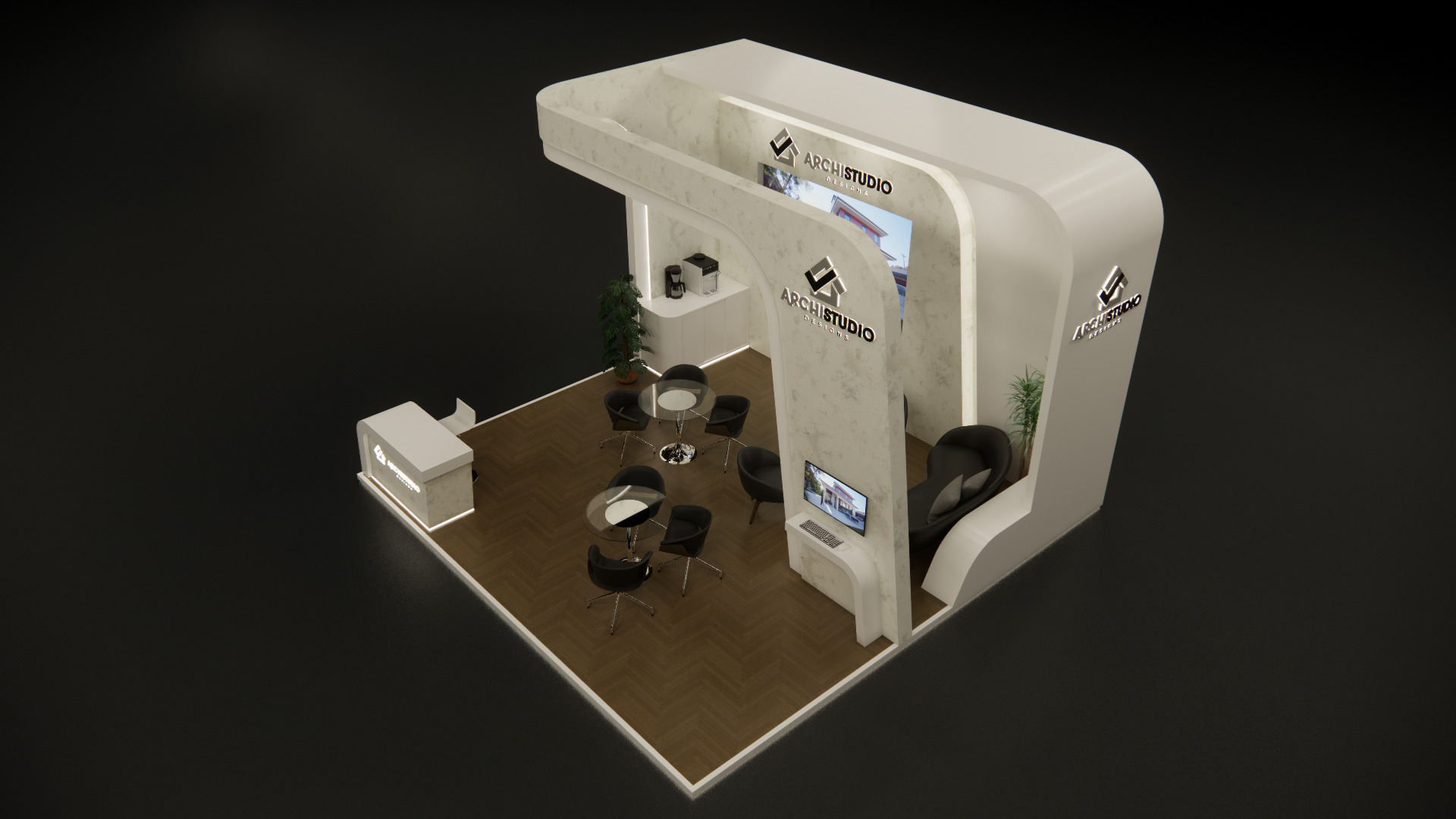Exhibition booth design 6m x 6m 3D model 3D model_10