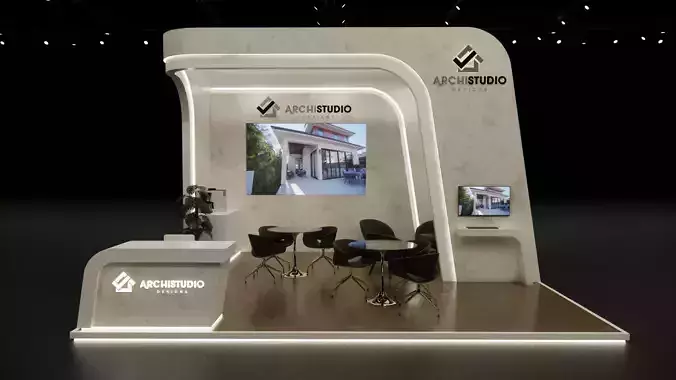 Exhibition booth design 6m x 6m 3D model