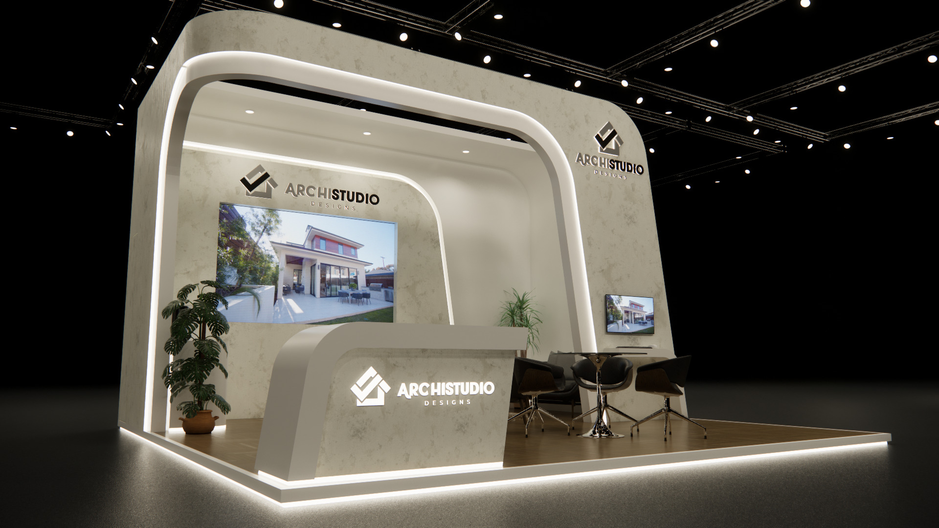 Exhibition booth design 6m x 6m 3D model 3D model_12