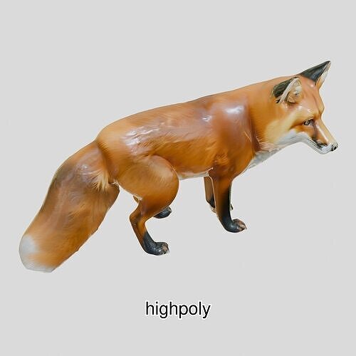 Realistic Red Fox 3D Model with High PBR Textures Low-poly 3D model
