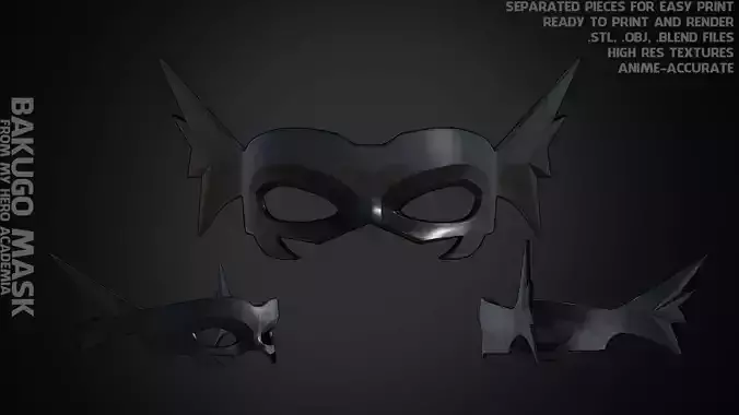 My Hero Academia Bakugo Mask for Cosplay 3D print model
