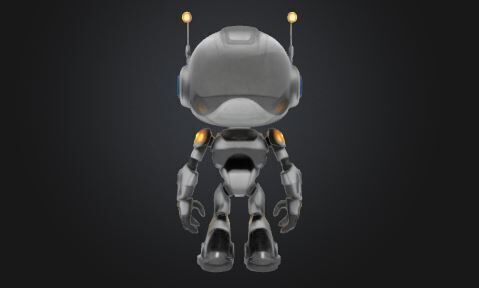 Animated 3D Robot Character Rigged for Games FBX OBJ Low-poly 3D model_4