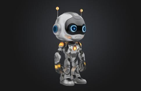Animated 3D Robot Character Rigged for Games FBX OBJ Low-poly 3D model_3