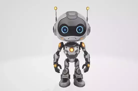 Animated 3D Robot Character Rigged for Games FBX OBJ Low-poly 3D model