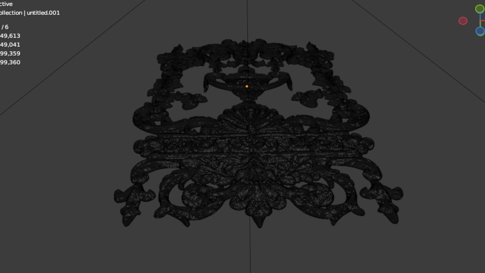 Classic decor ornament carved 66 3D model_7