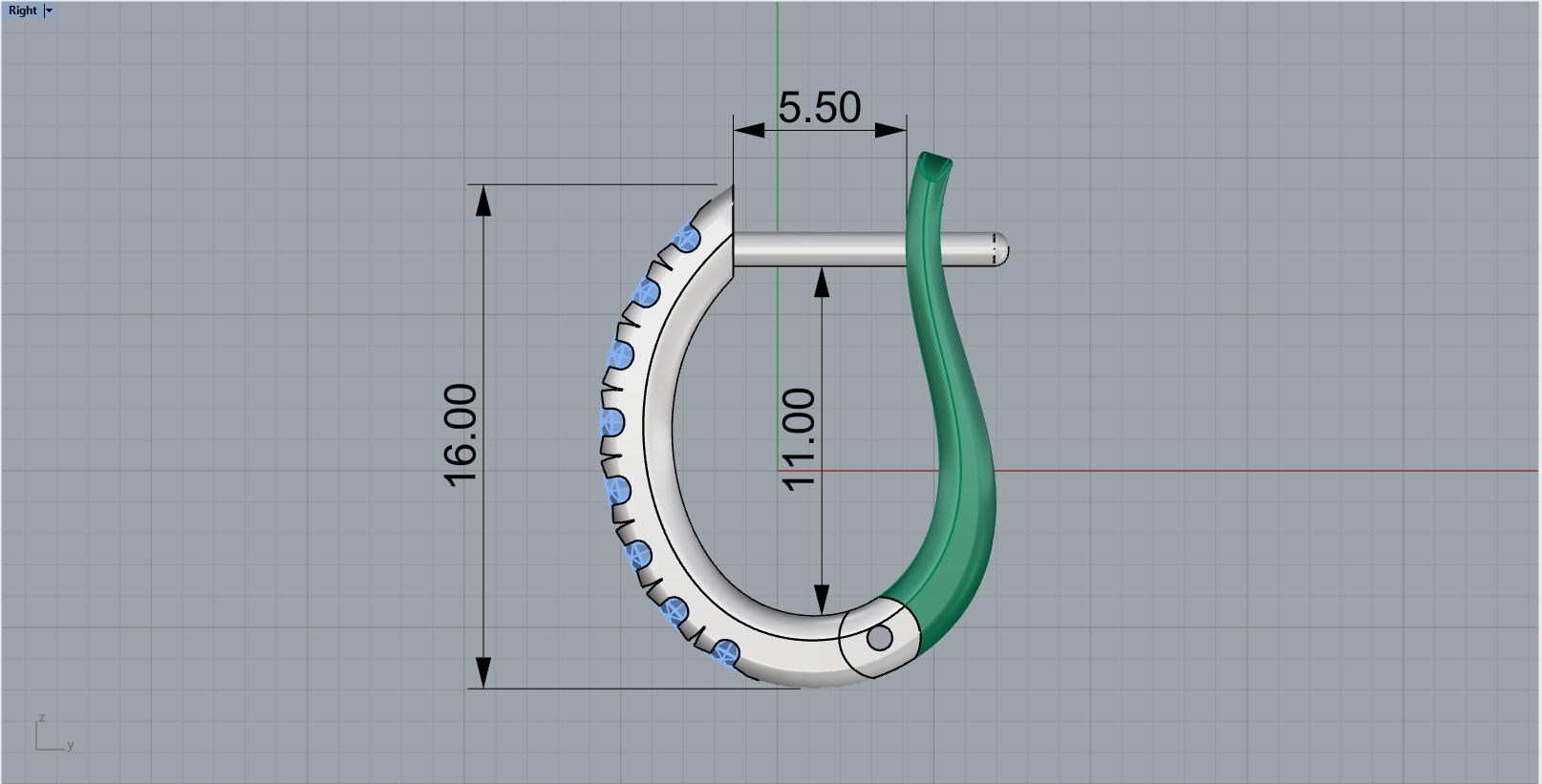 Simple nice earring model 786 3D print model_8