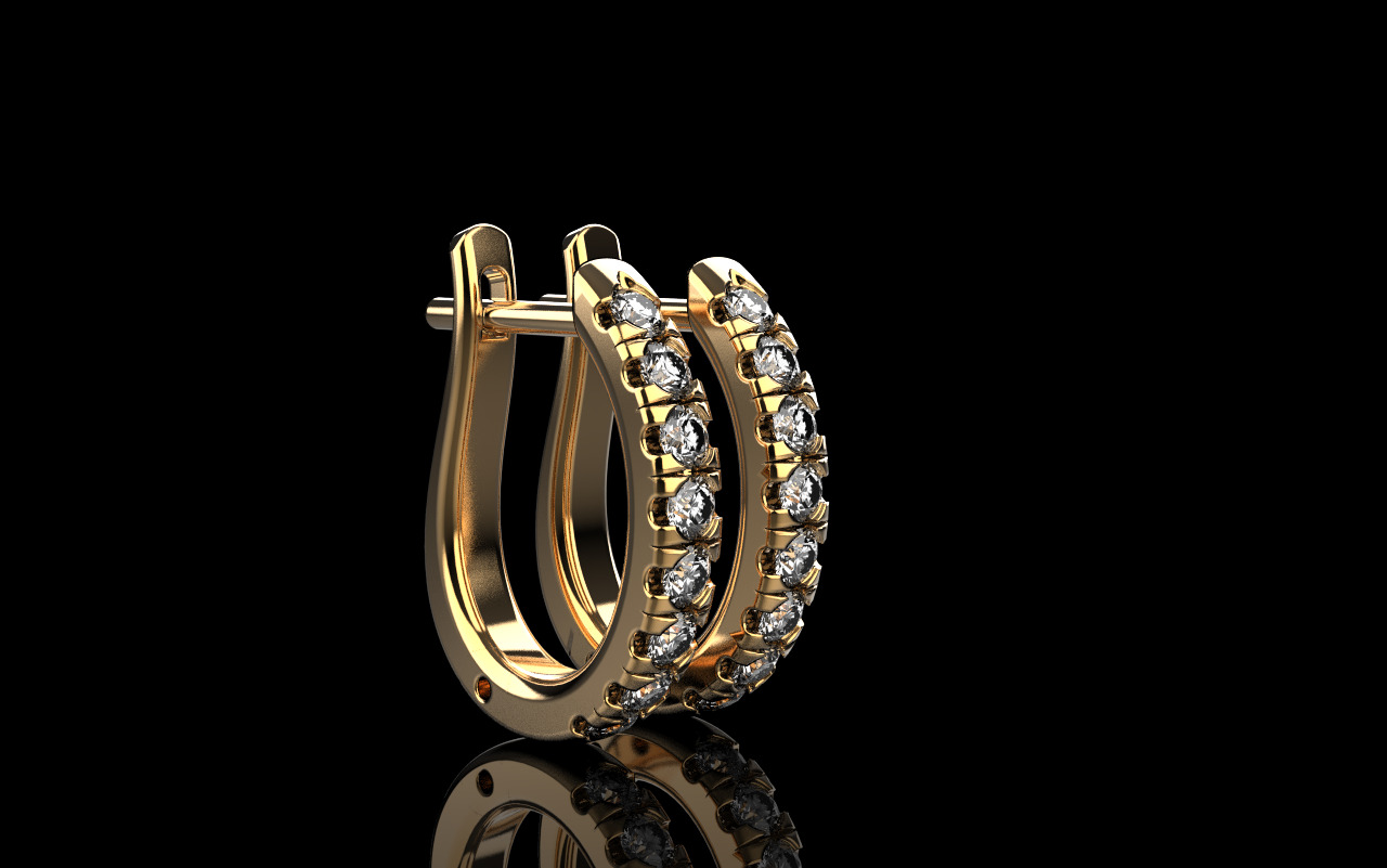 Simple nice earring model 786 3D print model_1