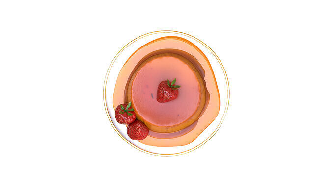 Caramel Pudding 3D Model 3D model 3