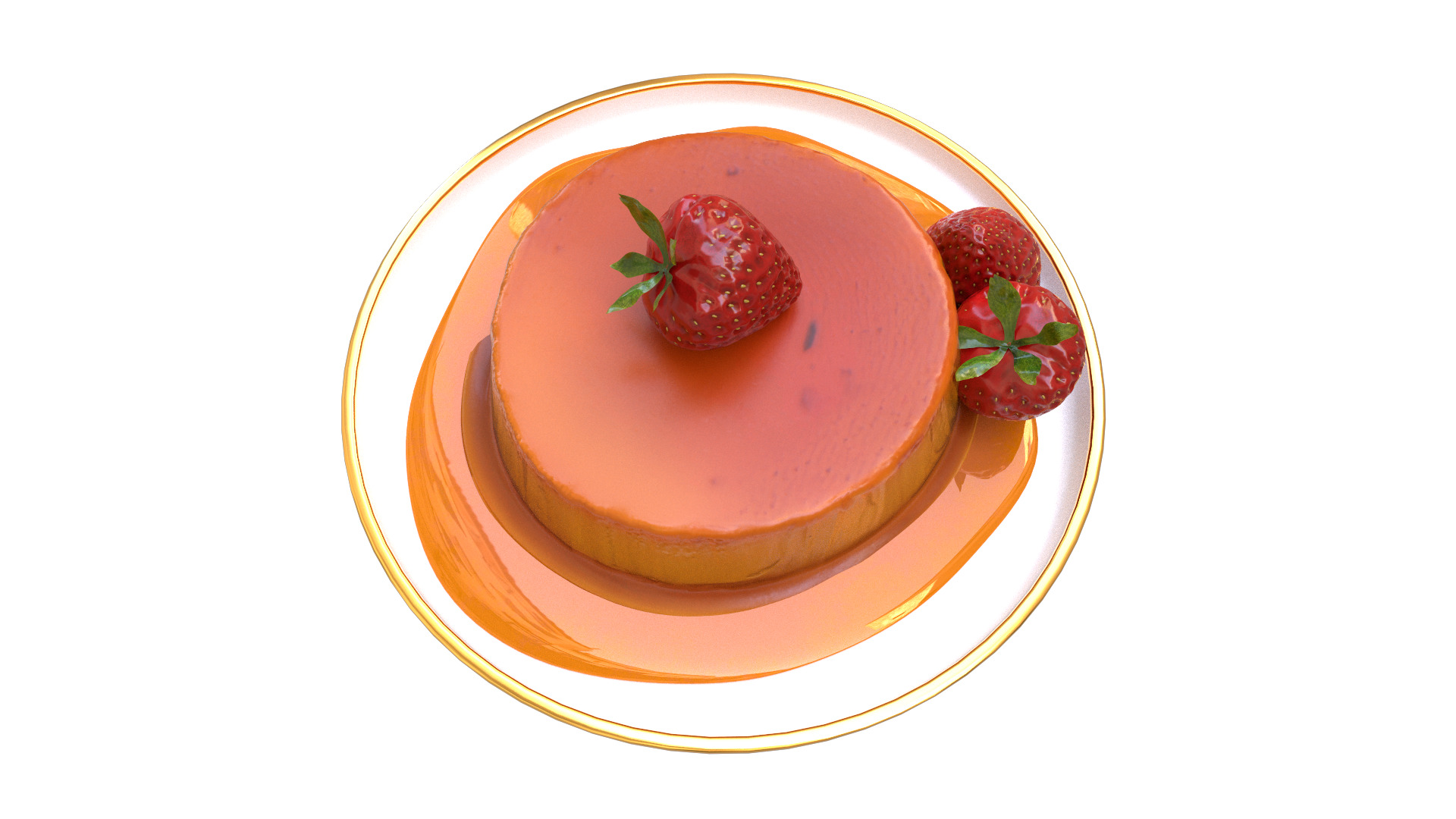 Caramel Pudding 3D Model 3D model_6