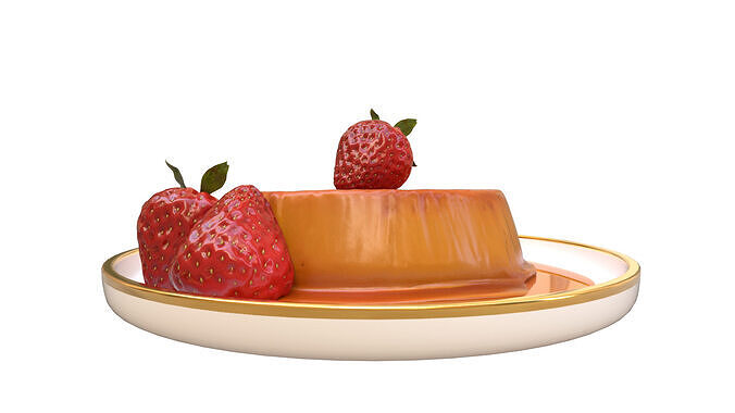 Caramel Pudding 3D Model 3D model 4