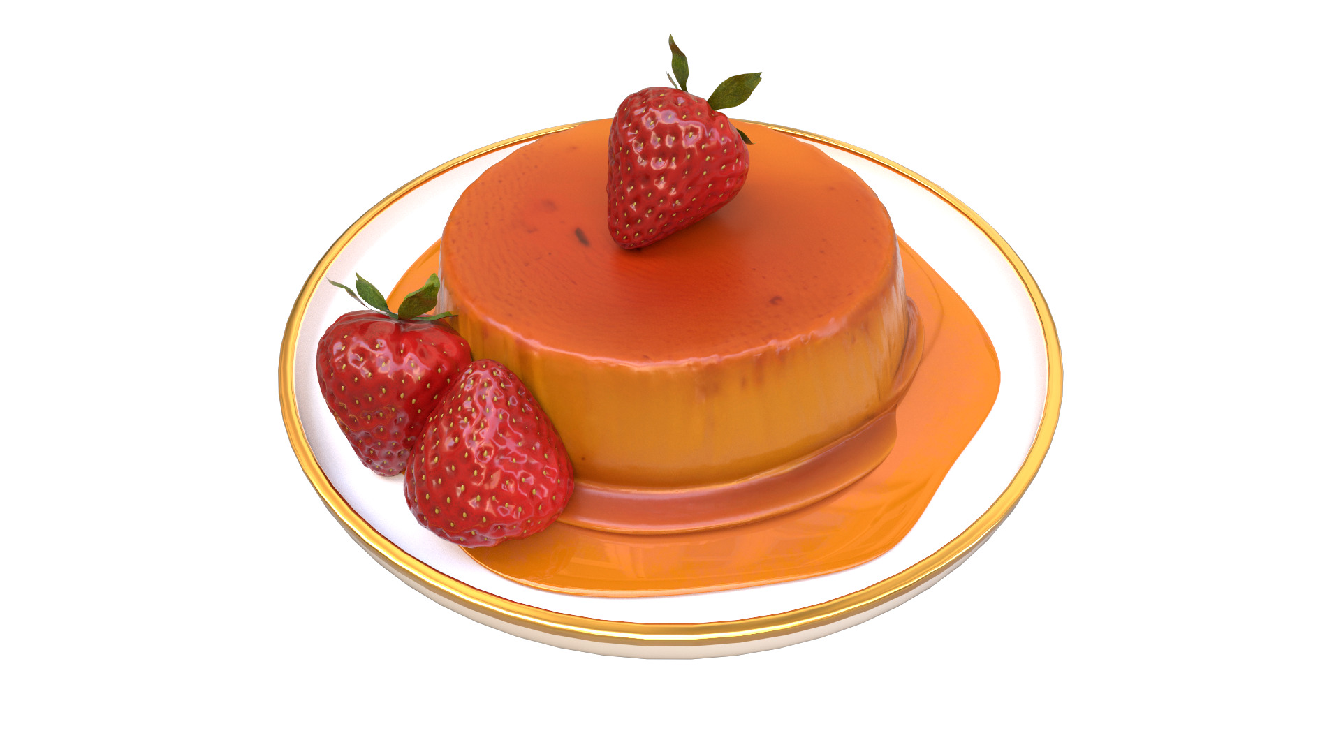Caramel Pudding 3D Model 3D model_1