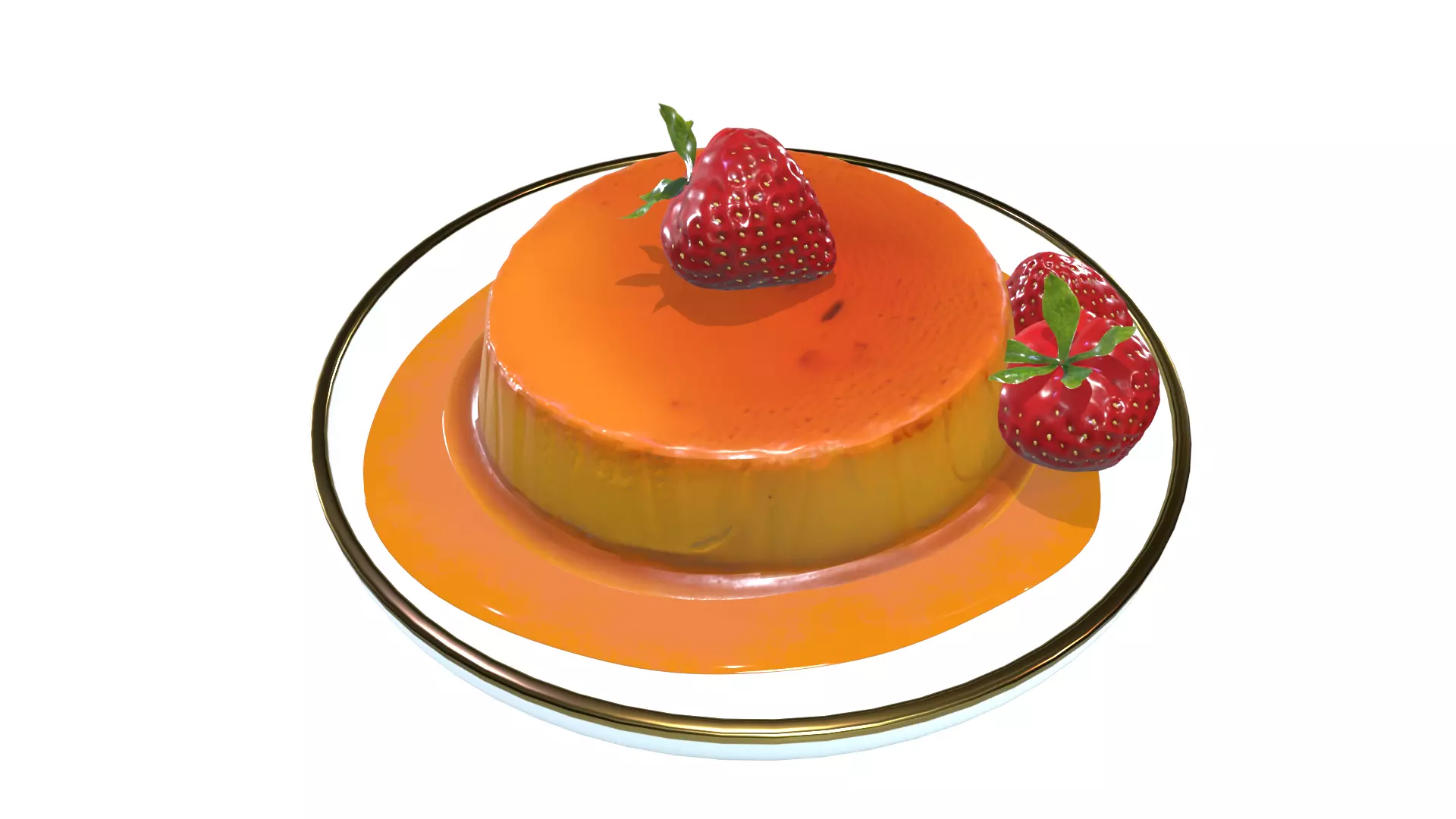 Caramel Pudding 3D Model 3D model_0
