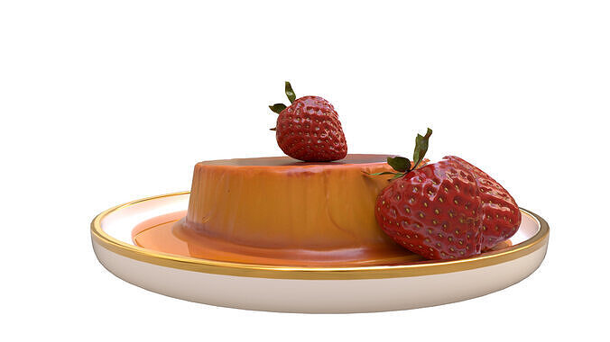 Caramel Pudding 3D Model 3D model 6