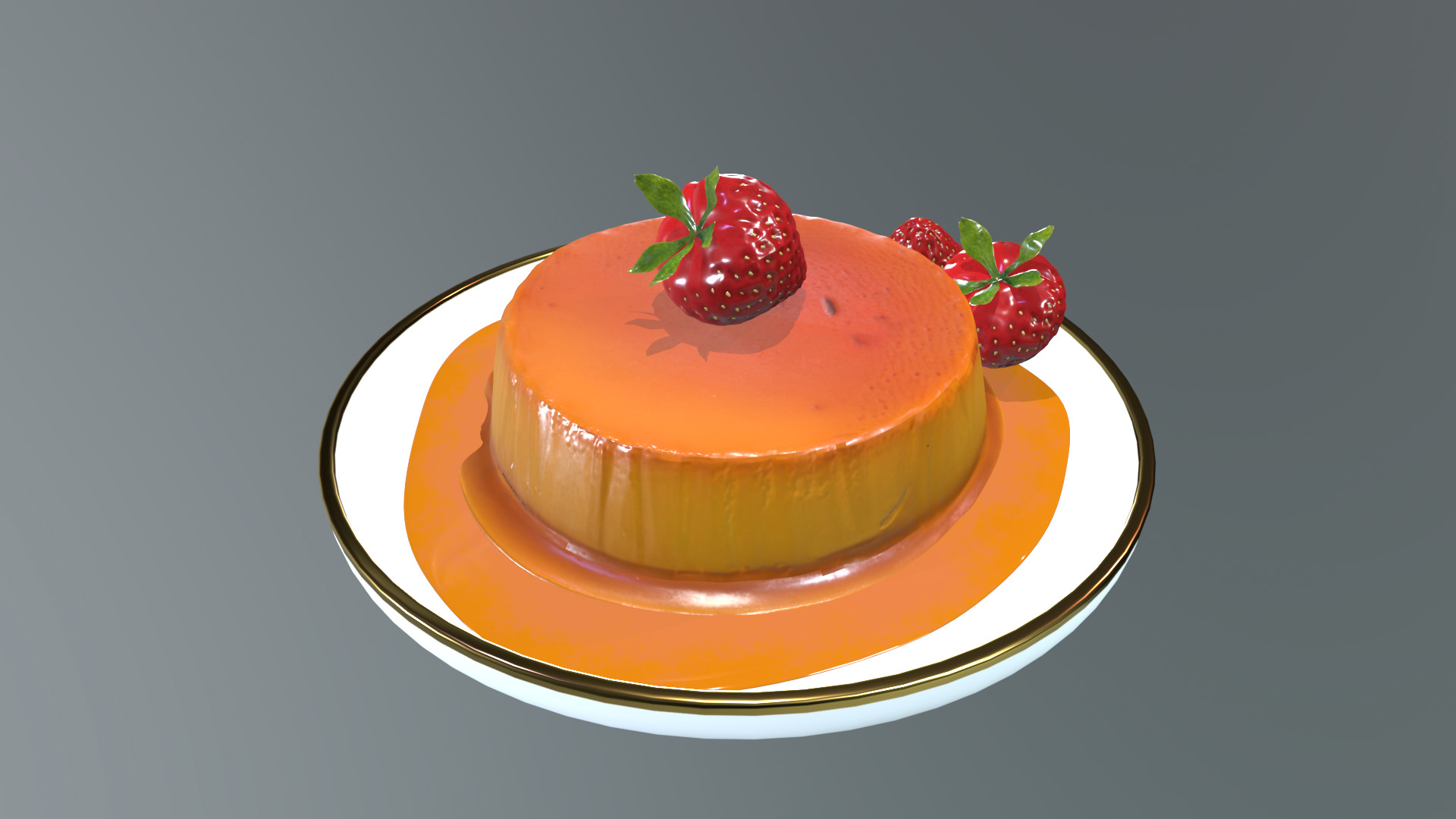 Caramel Pudding 3D Model 3D model_11