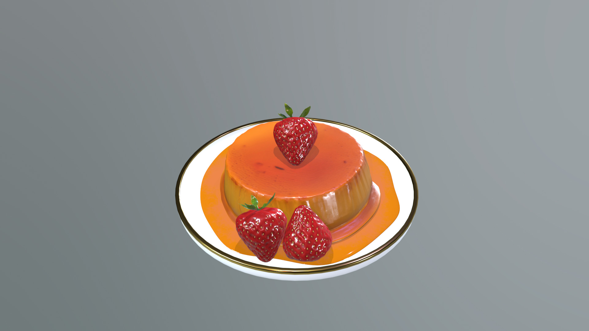 Caramel Pudding 3D Model 3D model_9