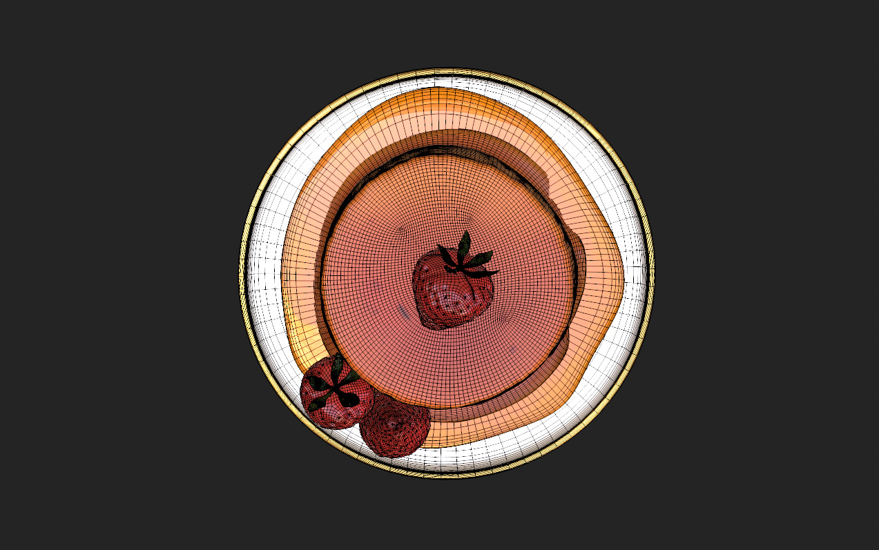 Caramel Pudding 3D Model 3D model_23