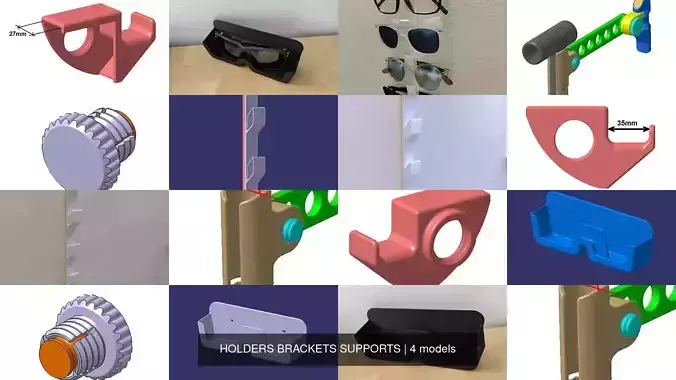 HOLDERS BRACKETS SUPPORTS 3D Model Collection