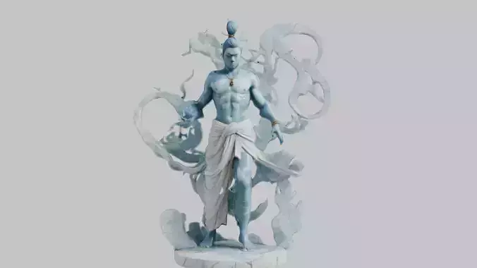 Ethereal God 3D Model - Ancient Divinity Low-poly 3D model