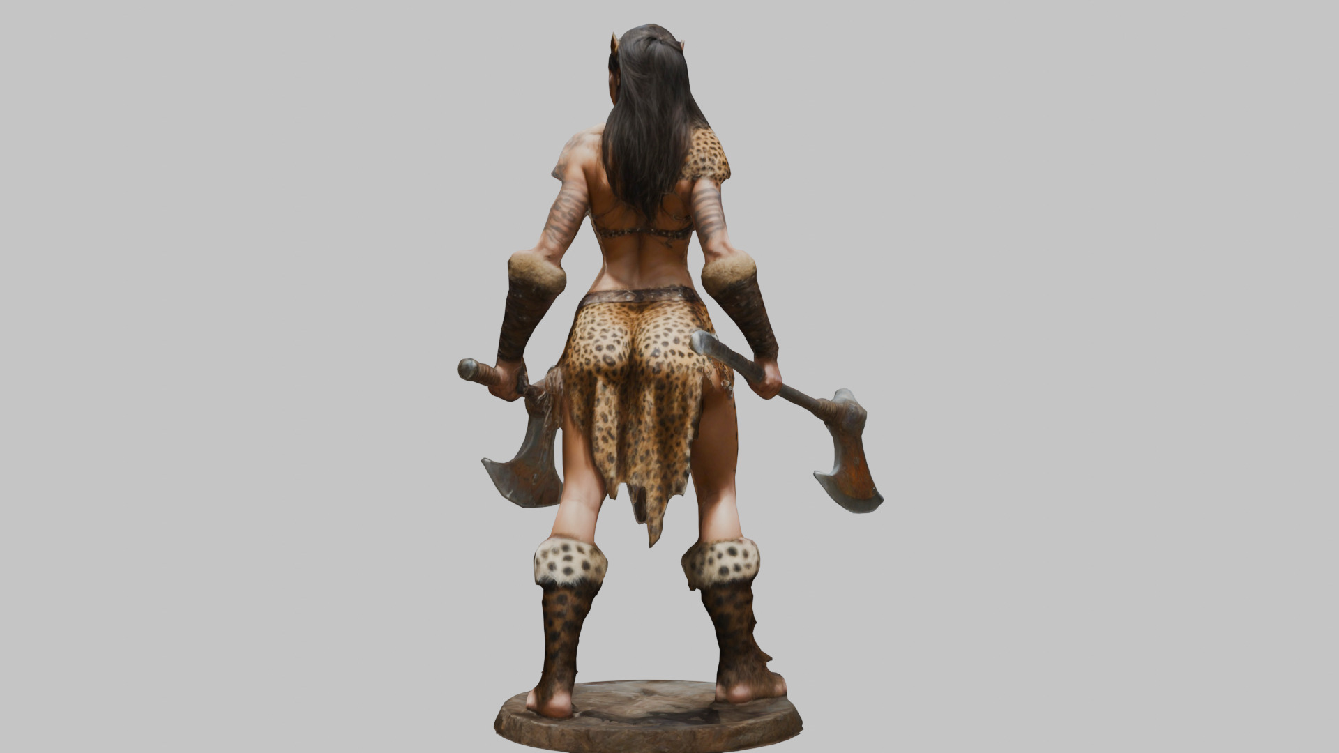 Female Warrior Goddess with Axe 3D Model Low-poly 3D model_15