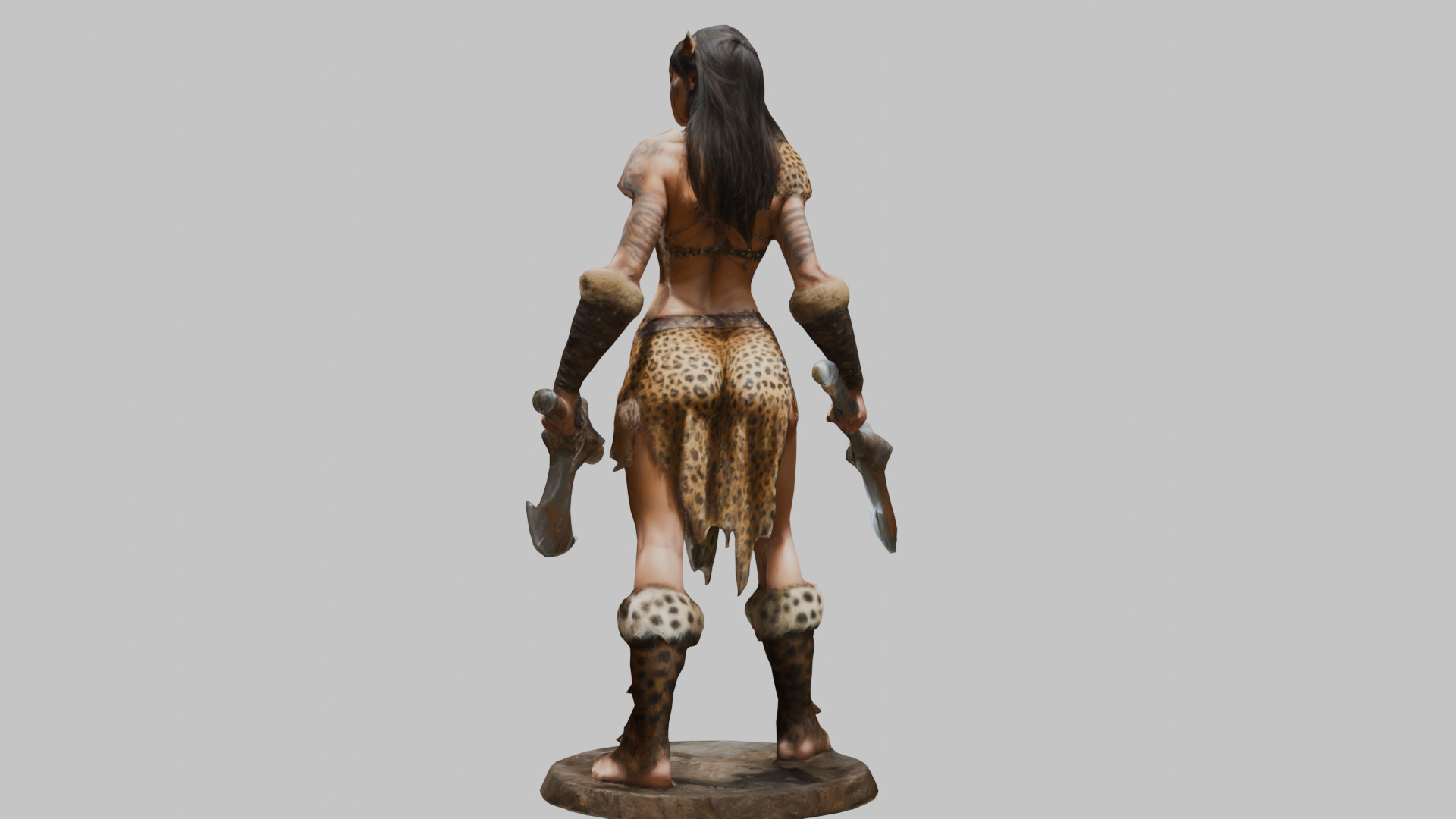 Female Warrior Goddess with Axe 3D Model Low-poly 3D model_1