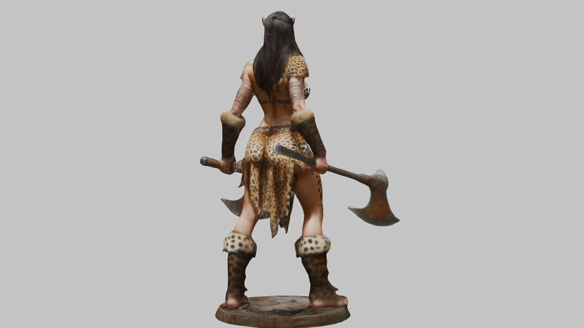 Female Warrior Goddess with Axe 3D Model Low-poly 3D model_14