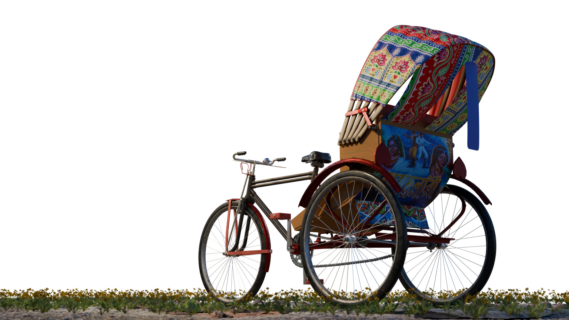 Paddle Rickshaw -detailed model 3D model_3