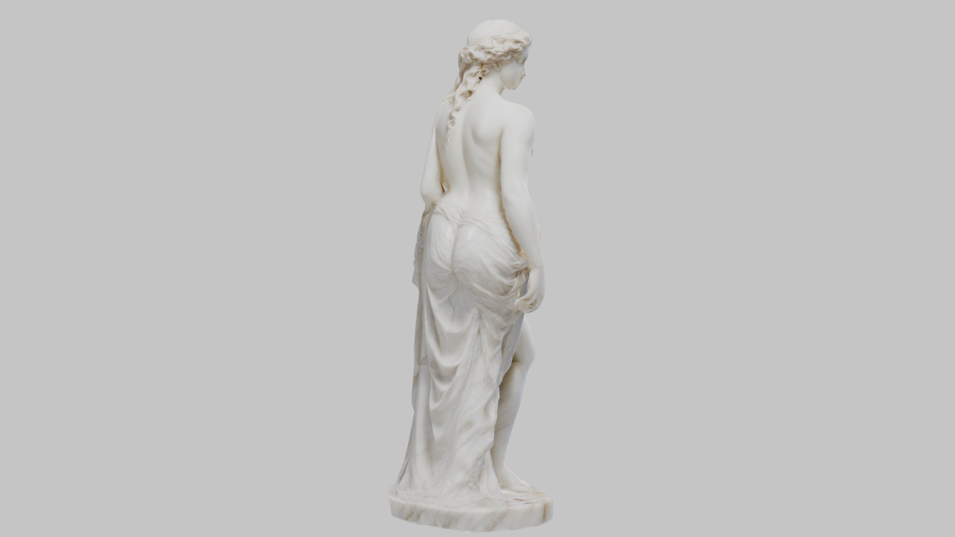 Vintage Marble Statue Figure Roman Goddess Low-poly 3D model_13