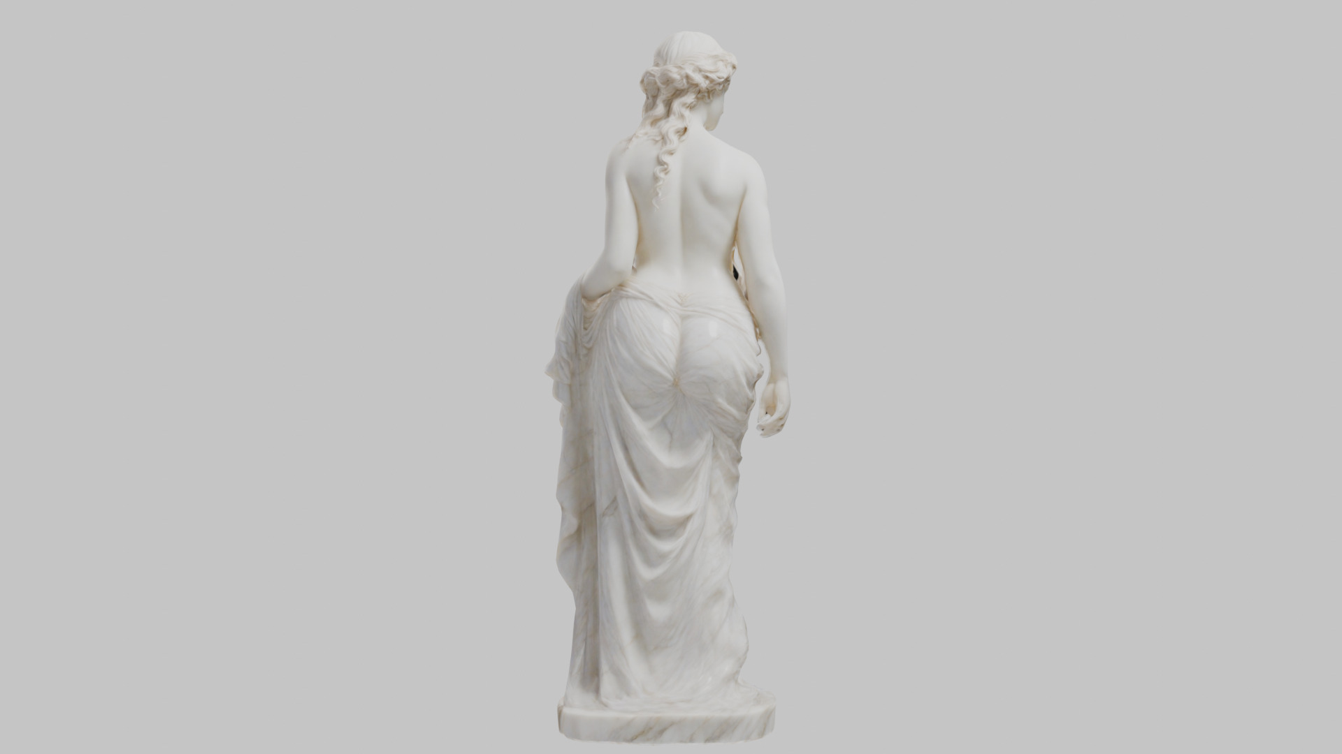 Vintage Marble Statue Figure Roman Goddess Low-poly 3D model_15