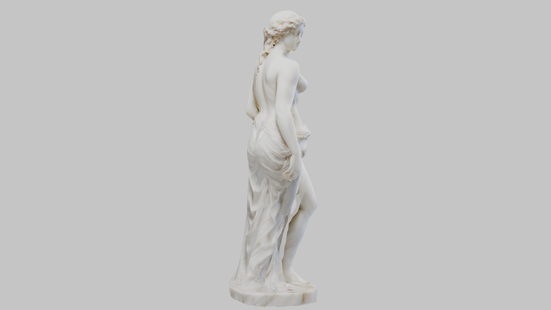 Vintage Marble Statue Figure Roman Goddess Low-poly 3D model_12