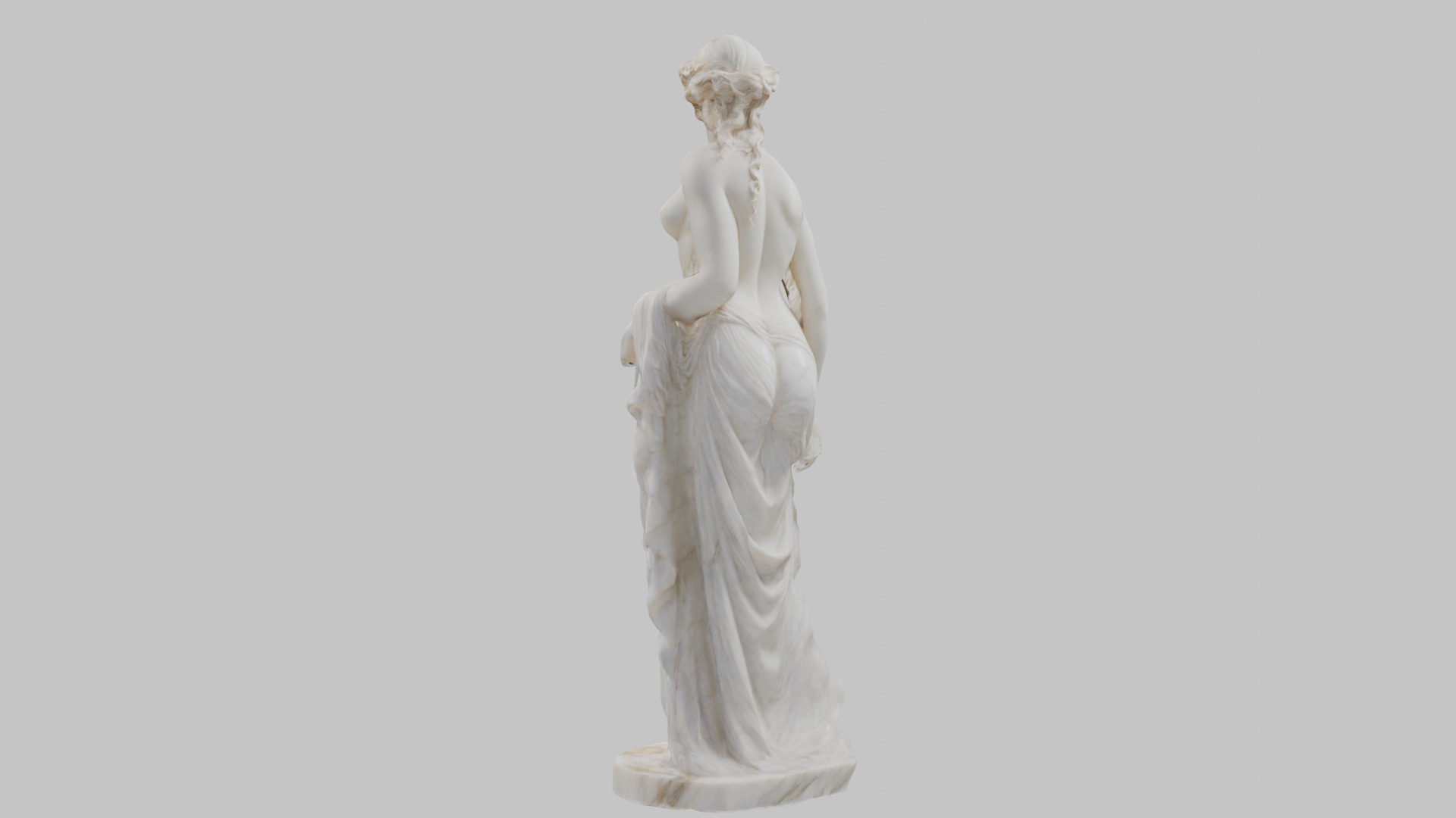Vintage Marble Statue Figure Roman Goddess Low-poly 3D model_2