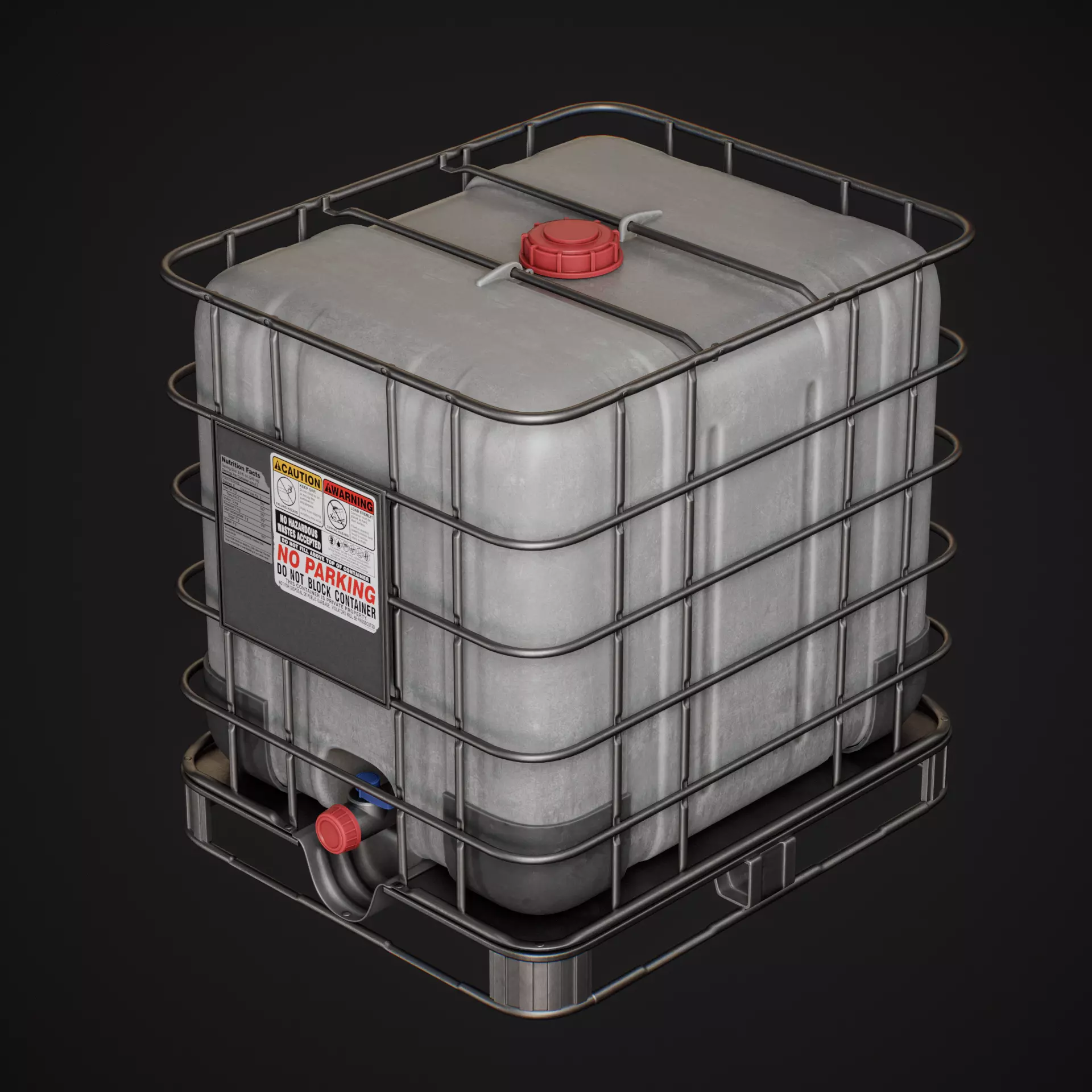 IBC Water Tank Low-poly 3D model_0