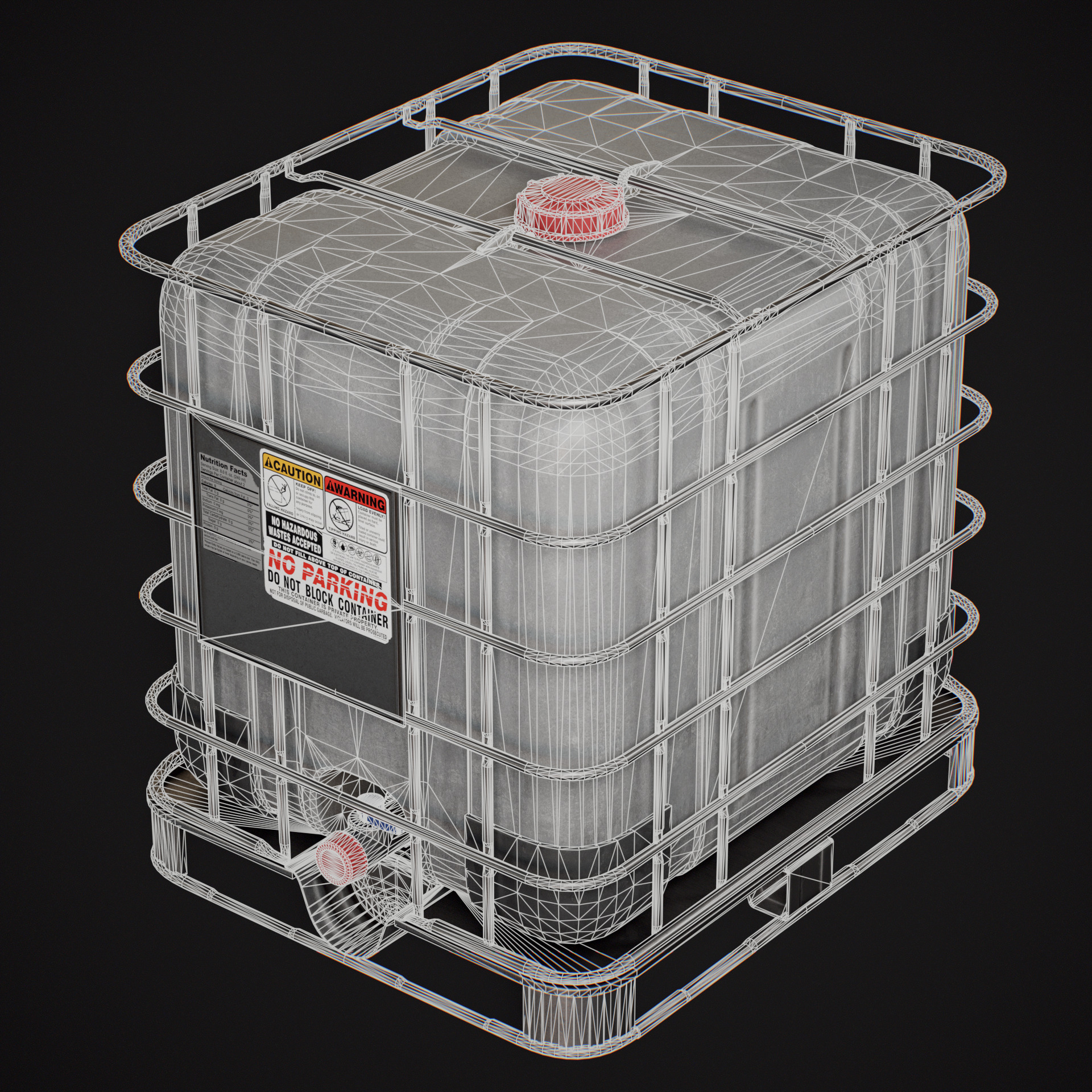 IBC Water Tank Low-poly 3D model_6