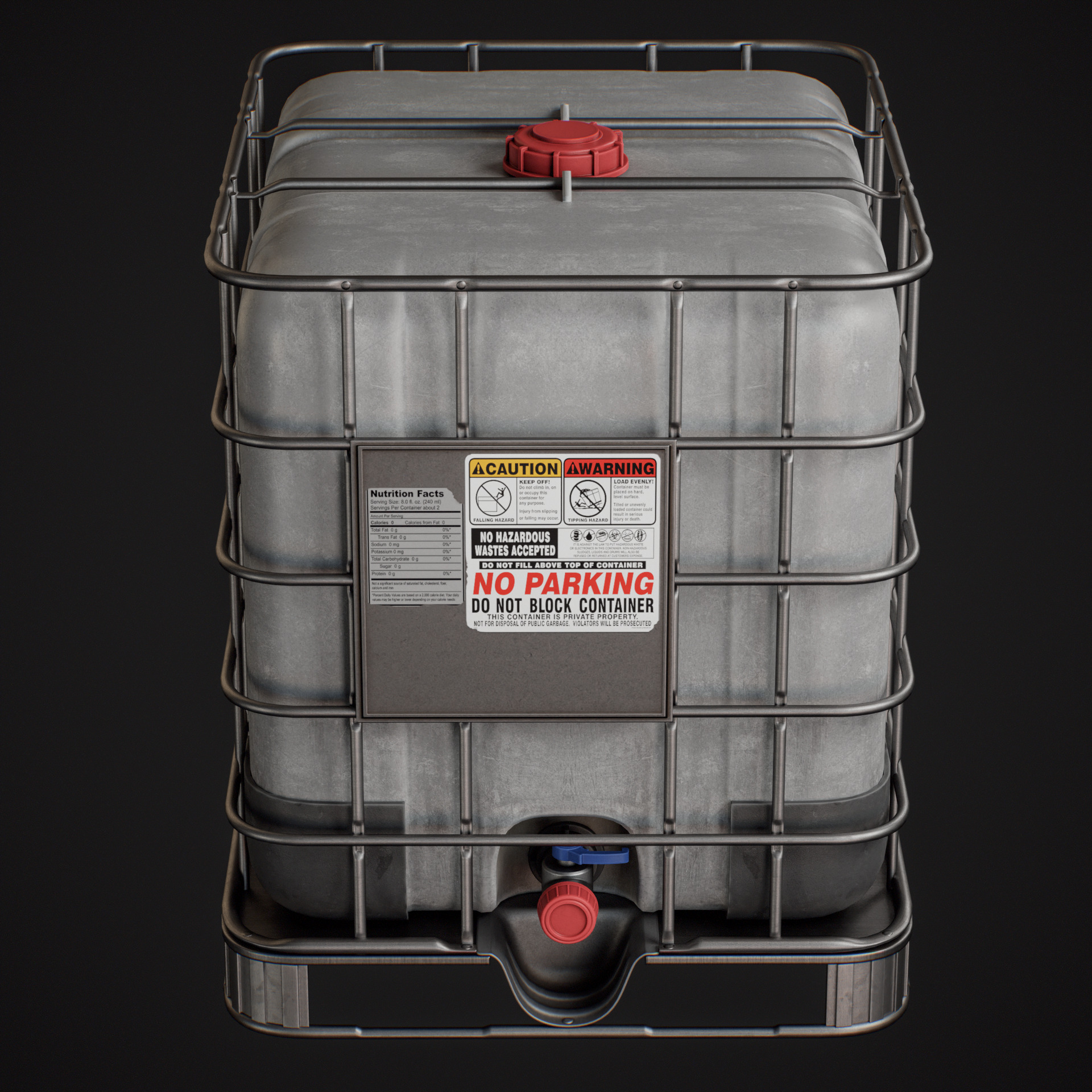 IBC Water Tank Low-poly 3D model_2