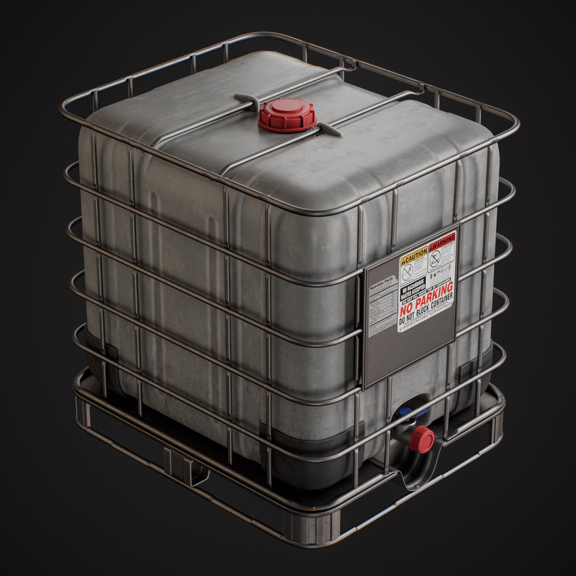IBC Water Tank Low-poly 3D model_3