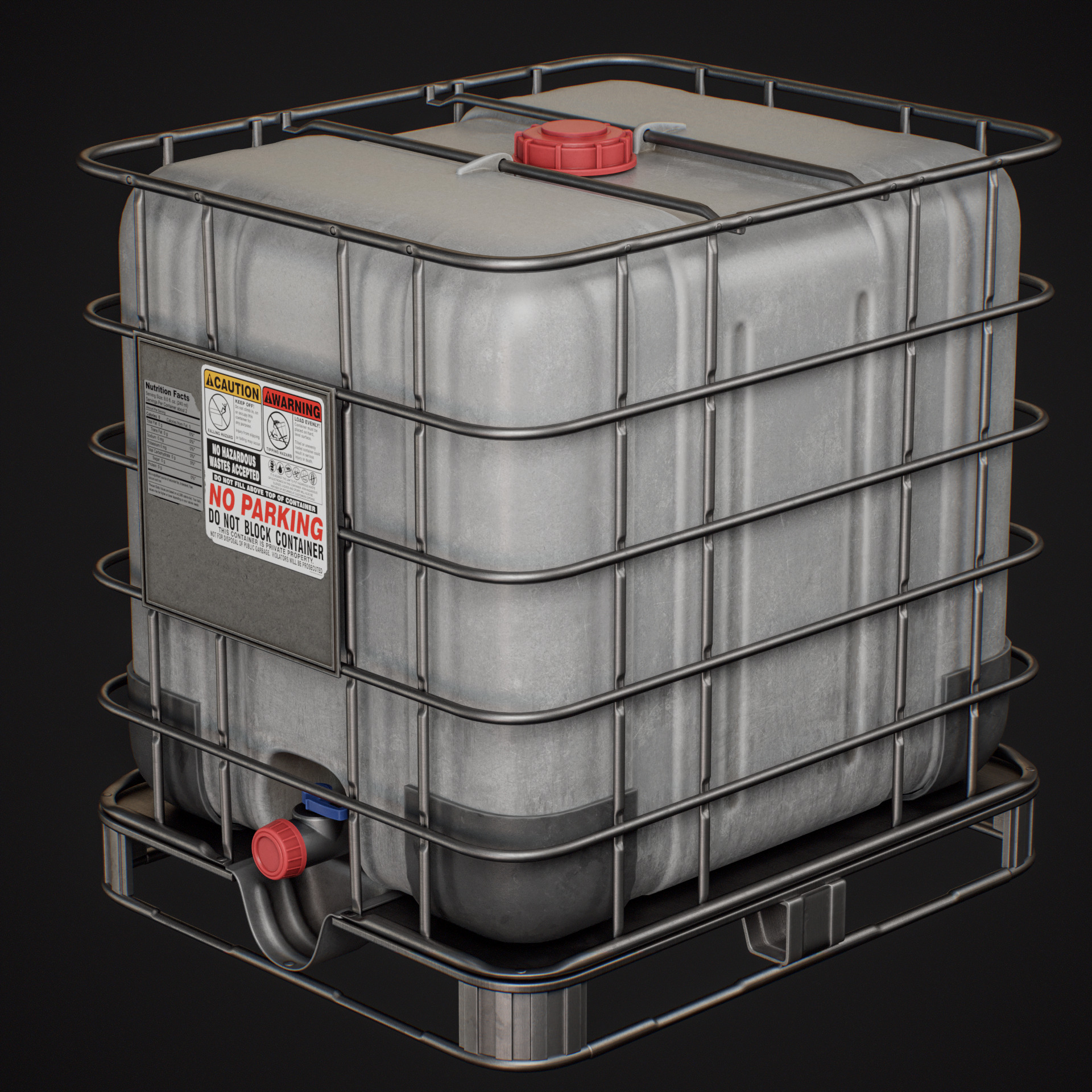 IBC Water Tank Low-poly 3D model_1