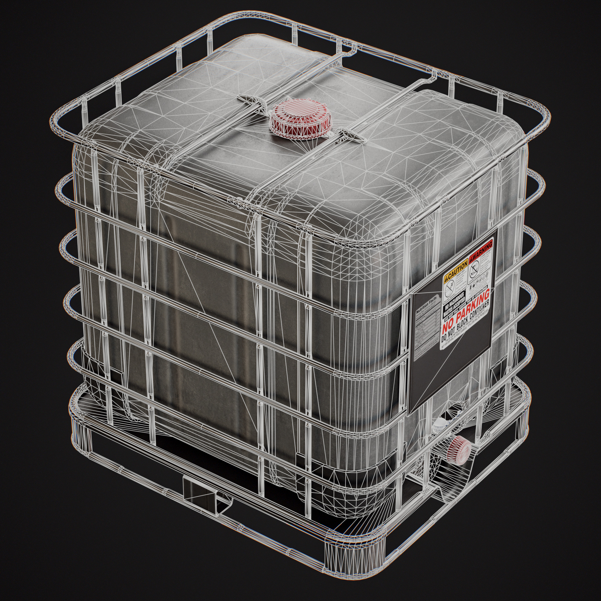 IBC Water Tank Low-poly 3D model_9