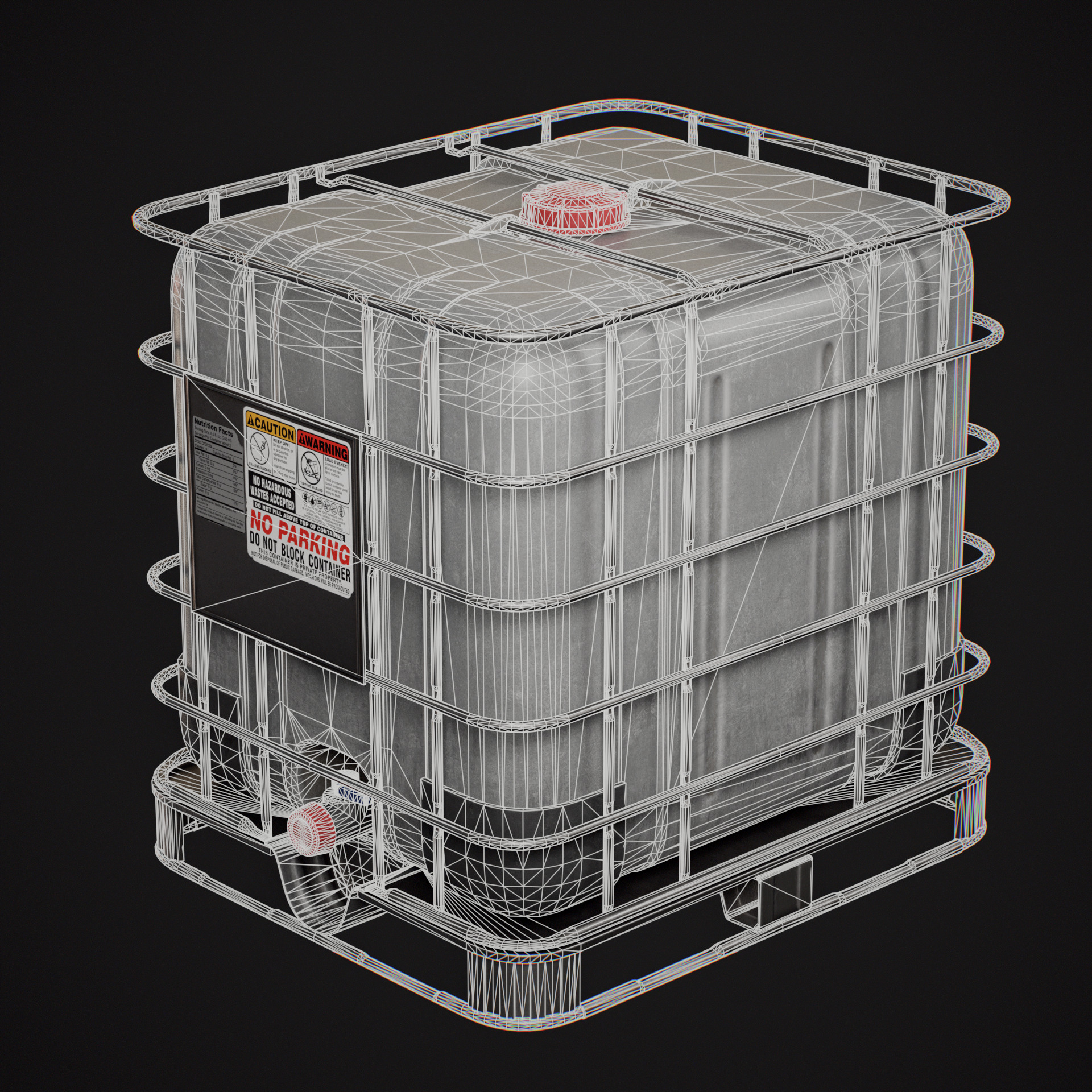 IBC Water Tank Low-poly 3D model_8