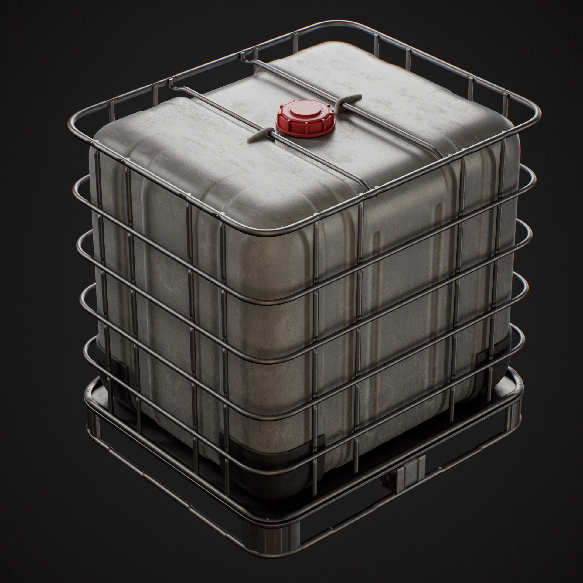 IBC Water Tank Low-poly 3D model_4
