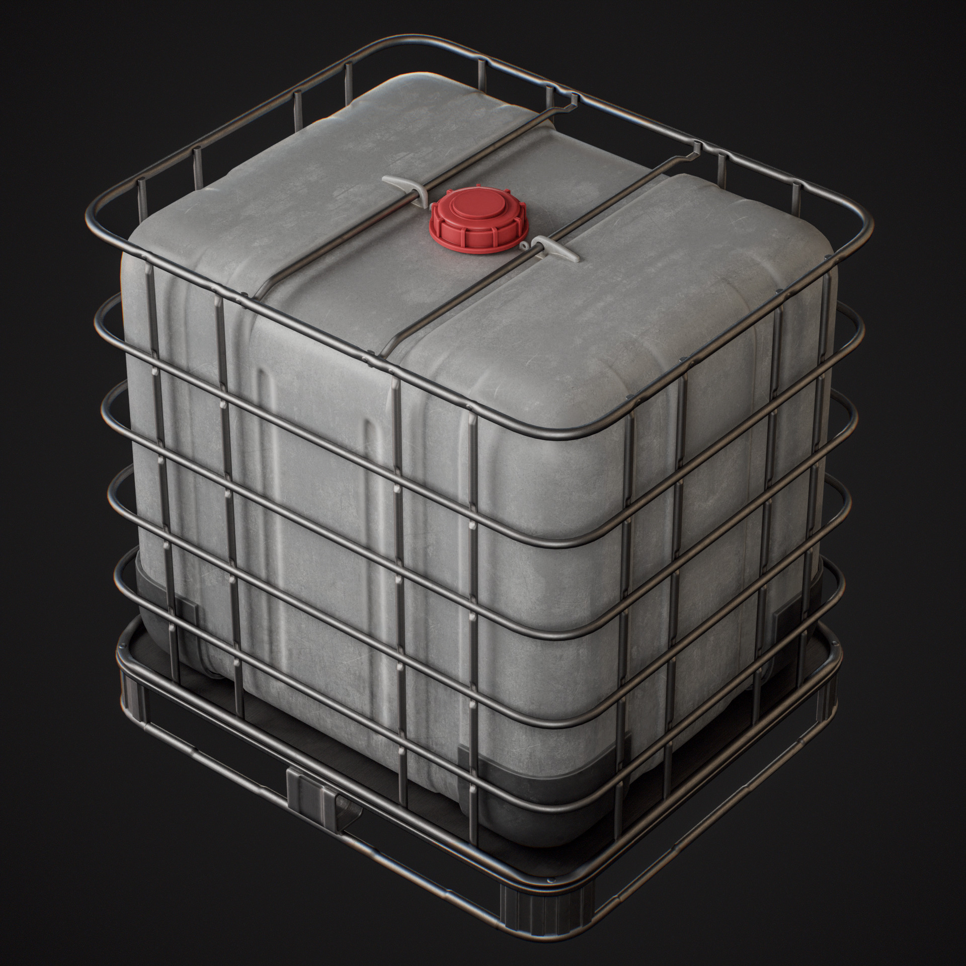 IBC Water Tank Low-poly 3D model_5