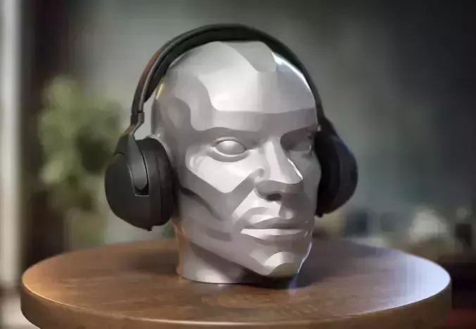 Modern head Headphone Stand  Cyborg Headset Stand