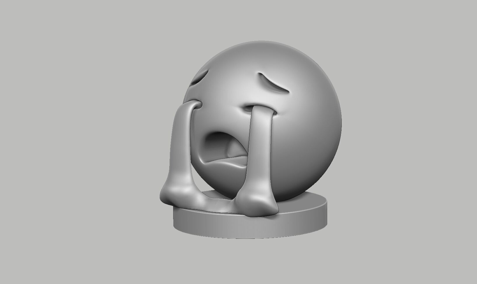 Emoji loudly crying face Emoji Headphone Stand 3D print model_9