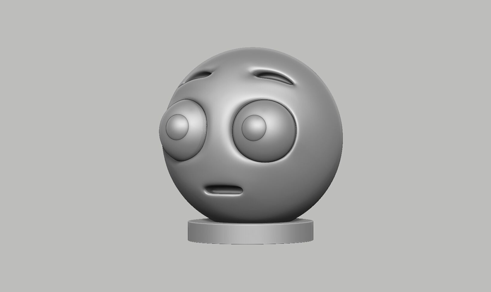 Emoji Flushed Face Emoji Headphone Stand 3D print model_11